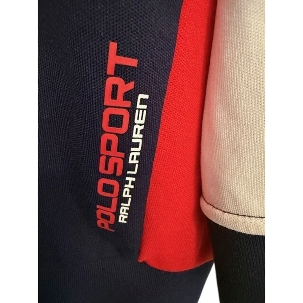 Polo Sport Ralph Lauren Mens XL USA Track Jacket Navy Blue Full Zip Colorblock